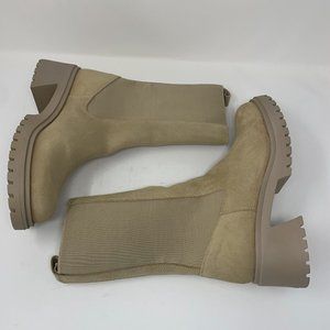 Steve Madden Hesitant HESI02S1 Chelsea Boots Women's 10 Sand Suede Pull On S0536